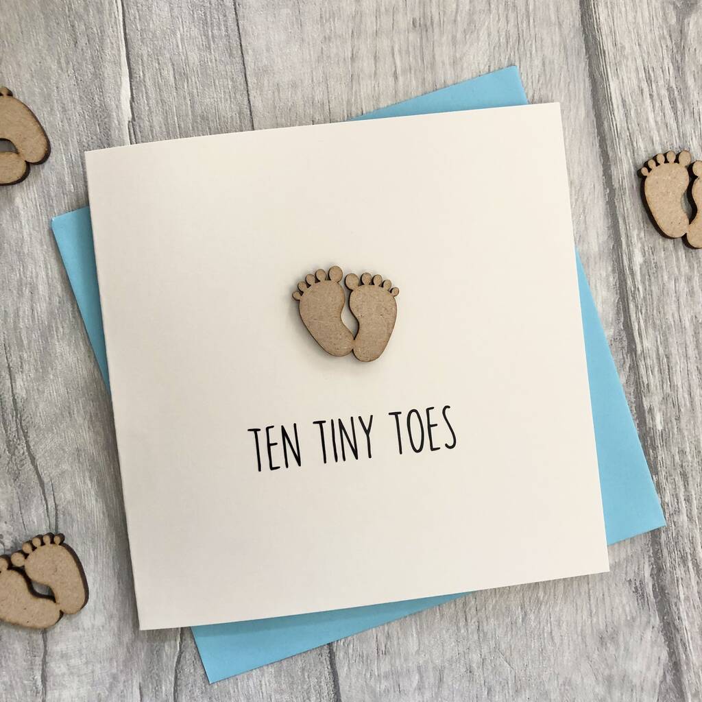 Ten Tiny Toes New Baby Card, 1 of 3