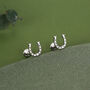 Sterling Silver Horseshoe 16 G Flat Back Labret Earrings, thumbnail 1 of 11