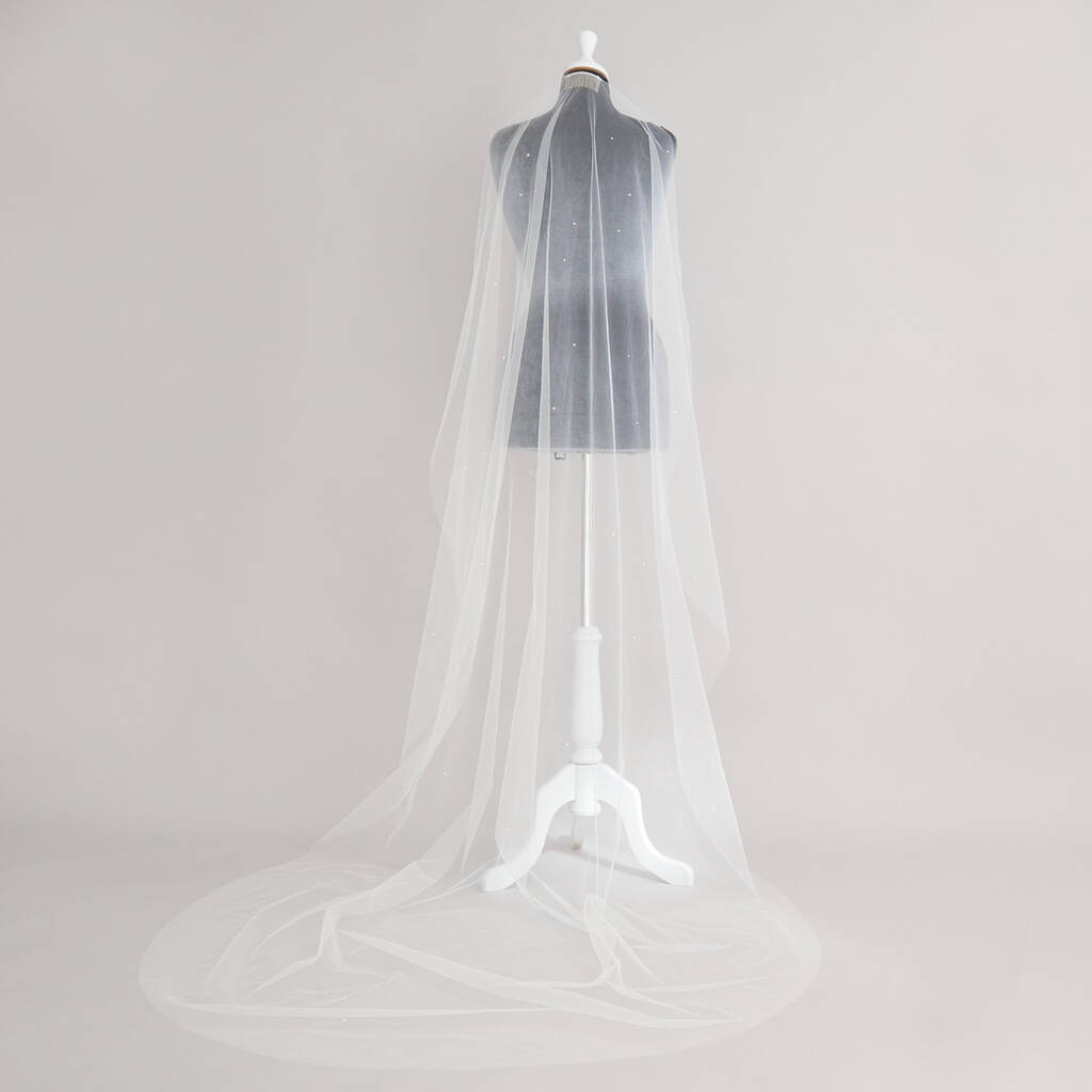 Crystal Scatter Illusion Tulle Barely There Veil, 1 of 7