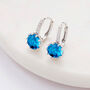Light Blue Crystal Huggie Statement Earrings, thumbnail 1 of 3
