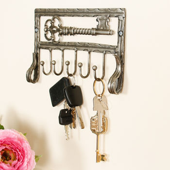 Pewter Key Wall Hook Storage By Dibor | notonthehighstreet.com