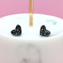 Mini Laser Cut Glitter Love Heart Earrings Studs, thumbnail 2 of 12