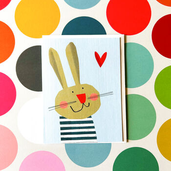 Mini Blue Bunny Card, 4 of 5