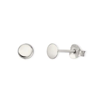 Disc Stud Earrings In Sterling Silver, 4 of 12