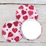 Love Heart Print Fabric Handbag Or Pocket Mirror, thumbnail 1 of 2