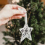 Personalised Star Christmas Tree Ornament With Shell, thumbnail 1 of 8
