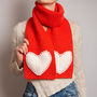 Heart Red Scarf Knitting Kit Heart Research UK Charity, thumbnail 3 of 7