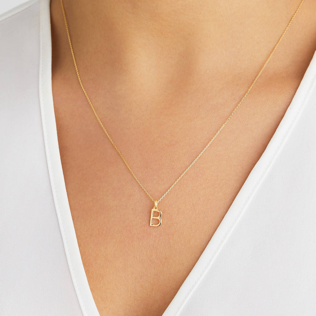 letter necklace Small Silver Or Gold Initial Letter Charm Necklace By LILY & ROO |  notonthehighstreet.com