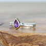 Solid Gold And Silver Amethyst Alice Ring, thumbnail 3 of 7