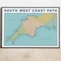 South West Coast Path Map Art Print, thumbnail 5 of 9