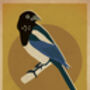 Magpie Birds Retro Style Poster Print, thumbnail 2 of 2