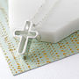 Cross Silhouette Necklace In Sterling Silver, thumbnail 2 of 11