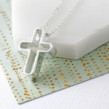 Cross Silhouette Necklace In Sterling Silver, 2 of 11