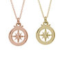 Travel Safe Outline Compass Gold Plated Silver Necklace, thumbnail 6 of 8