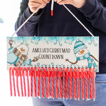 Personalised Advent Calendar For Candy Canes Snowman, 2 of 5