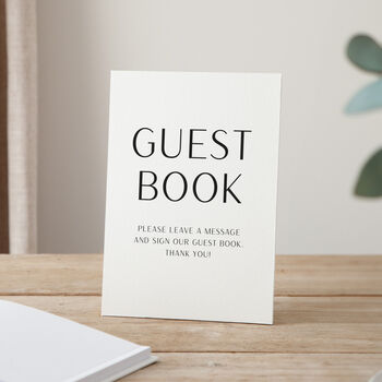 Simple Elegance Personalised Surname Wedding Guest Book, 3 of 3
