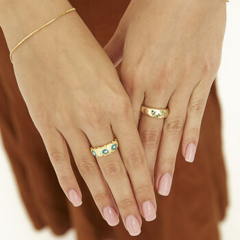 Celestial Star Sterling Silver Dome Ring With Stones, 12 of 12