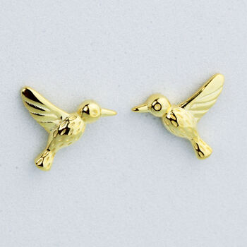 Sterling Silver Hummingbird Stud Earrings, 2 of 6
