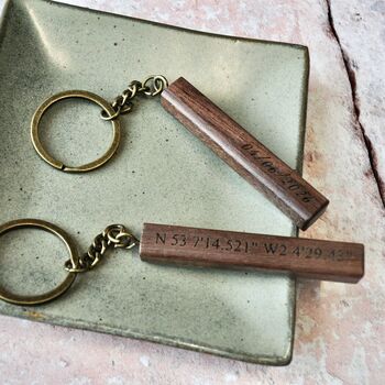 Personalised Coordinate Wedding Keyring, 3 of 4