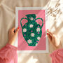 Flowers In Vase Art Print Green, thumbnail 5 of 5