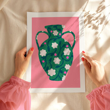 Flowers In Vase Art Print Green, 5 of 5