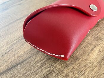 Personalised Red Leather Glasses Case, 3 of 12