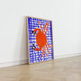 Crab On Blue Tablecloth Seafood Illustration Kitchen Poster, thumbnail 10 of 12