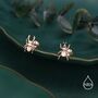 Sterling Silver Mismatched Beetle 16g Flat Back Stud Earrings, thumbnail 2 of 11