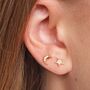 Moon And Star Crystal Stud Earrings, thumbnail 2 of 6