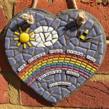 Inspirational Quote Rainbow Heart Mosaic, 5 of 6