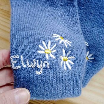 Personalised Daisy Ladies Soft Knit Warm Gloves Gift, 4 of 9