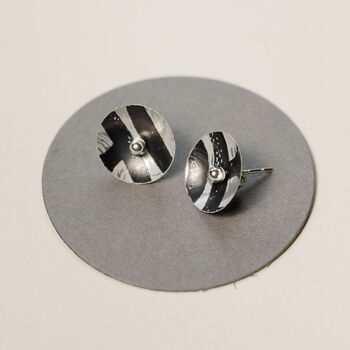 Printed Black, White Or Silver Earrings, 2 of 7