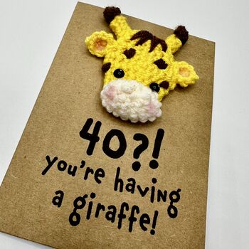 Personalised Age Giraffe Crochet Birthday Card Handmade, 9 of 11