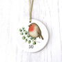 Red Robin Personalised Ceramic Bauble, thumbnail 1 of 5