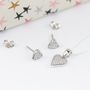Personalised Children's Heart Necklace And Earrings Set, thumbnail 4 of 6