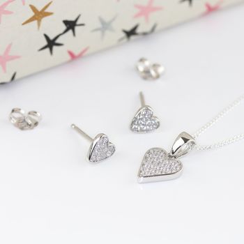 Personalised Children's Heart Necklace And Earrings Set, 4 of 6