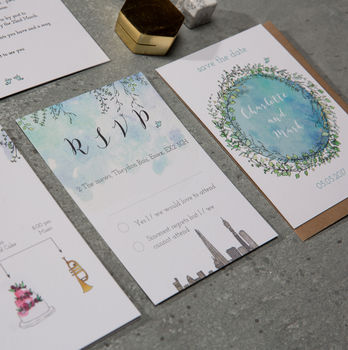 Cityscape Wedding Stationery Suite, 6 of 6