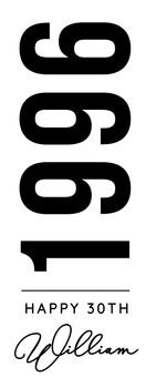 Personalised 30th Birth Year And Name Beer Glass, 3 of 7