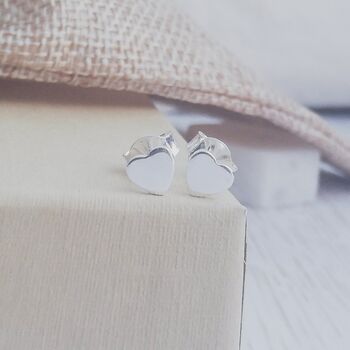 Sterling Silver Heart Earrings, Best Teacher Ever, 2 of 5