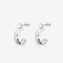 Thick Huggie Hoop Earrings With Solitaire Stone, thumbnail 1 of 3
