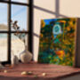 Surreal Science Fantasy Hourglass Square Art Print, thumbnail 2 of 6