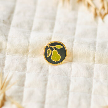 Gold Pear Enamel Pin Badge, 2 of 6