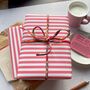 Pink Wide Stripe Paper Fibre Wrapping Paper Sheet, thumbnail 6 of 12