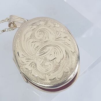 Handmade 9ct Gold Locket With Hand Engraving, 9 of 12