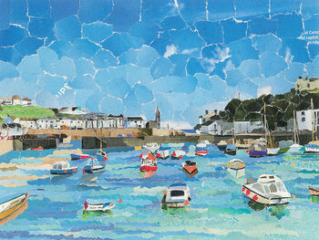 Porthleven Cornwall Upcycled Paper Collage Print, 2 of 4