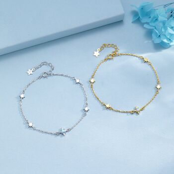 Sterling Silver Opal Starburst Bracelet In Sterling Silver, 3 of 11