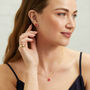 Brooklyn Fuchsia Chalcedony Gold Plated Stud Earrings, thumbnail 2 of 4
