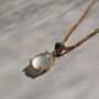 Natural Moonstone Pendant Necklace, 24k Plated, thumbnail 1 of 6