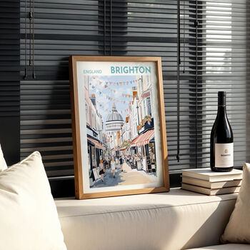 Brighton Lanes Travel Inspired City Poster, 4 of 8