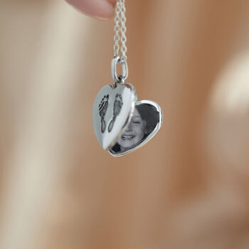 Personalised Silver Heart Print Locket, 4 of 9